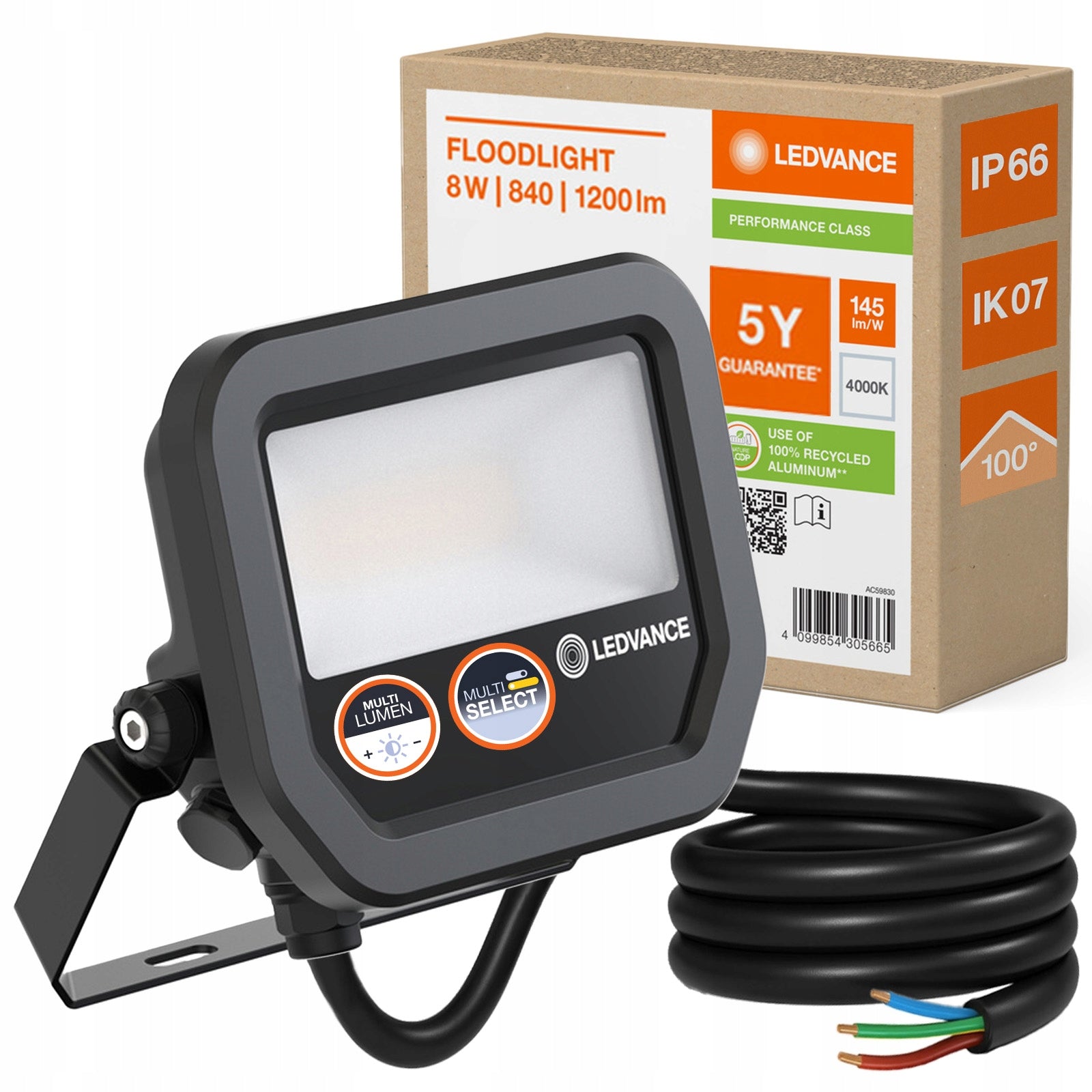 LED Floodlight 8W 1200lm 4000K Waterproof Outdoor LEDVANCE Floodlight