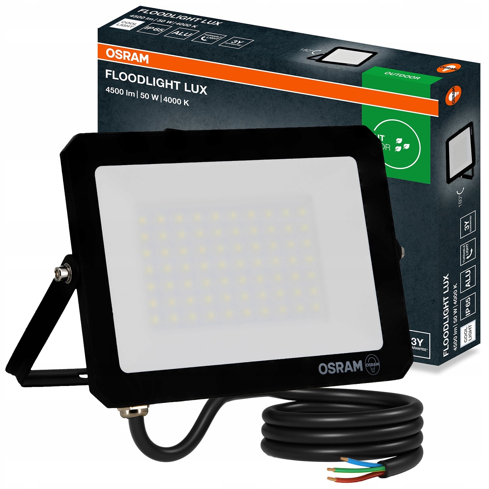 LED Floodlight Halogen Outdoor Headlight 50W 4000K 4500lm IP65 OSRAM