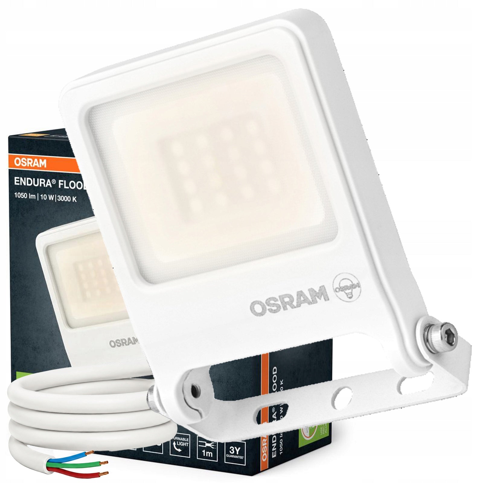 LED Floodlight Headlight 10W 3000K 1000lm White IP65 Endura