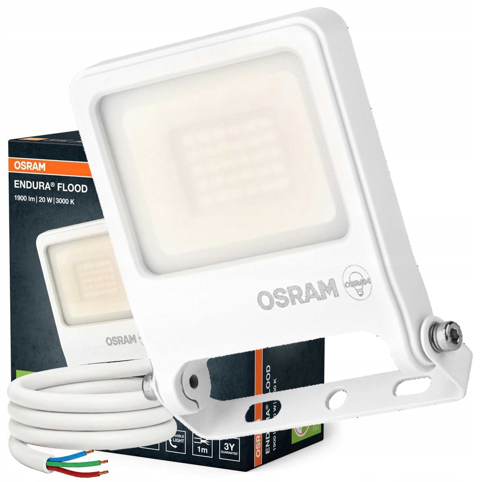 LED Floodlight Headlight 20W 3000K 1800lm White IP65 Endura