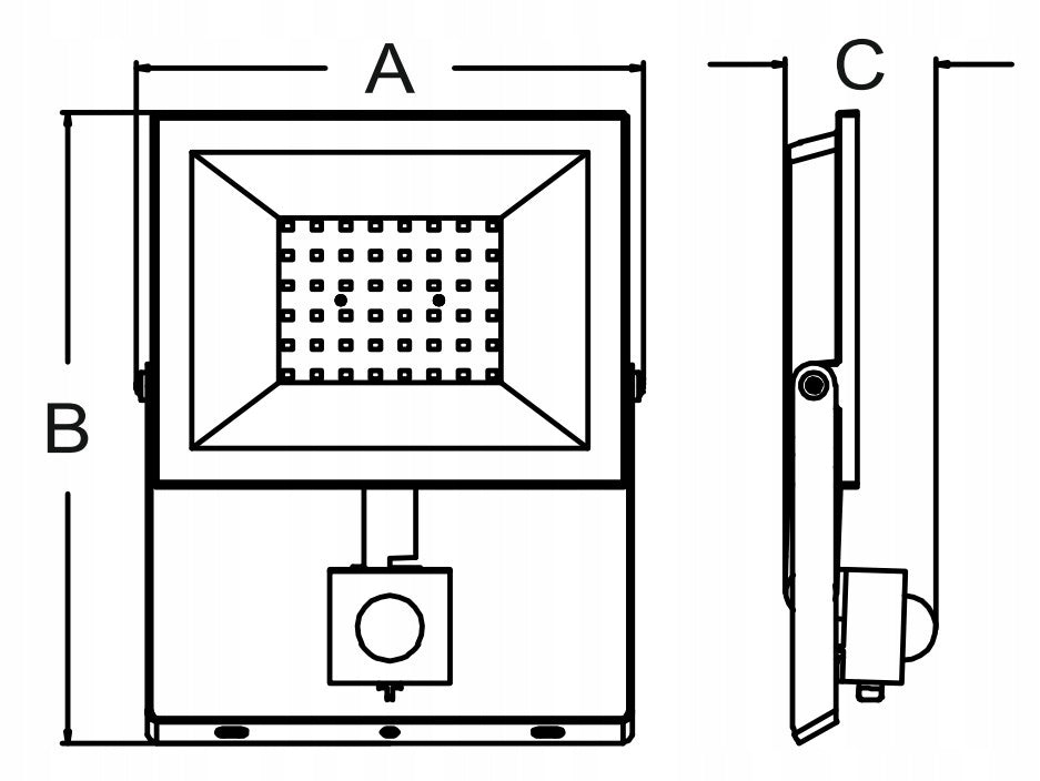 LED Floodlight Hermetic PIR Motion Sensor 30W Cold 6500K 2700lm EAN (GTIN) 5906555614790