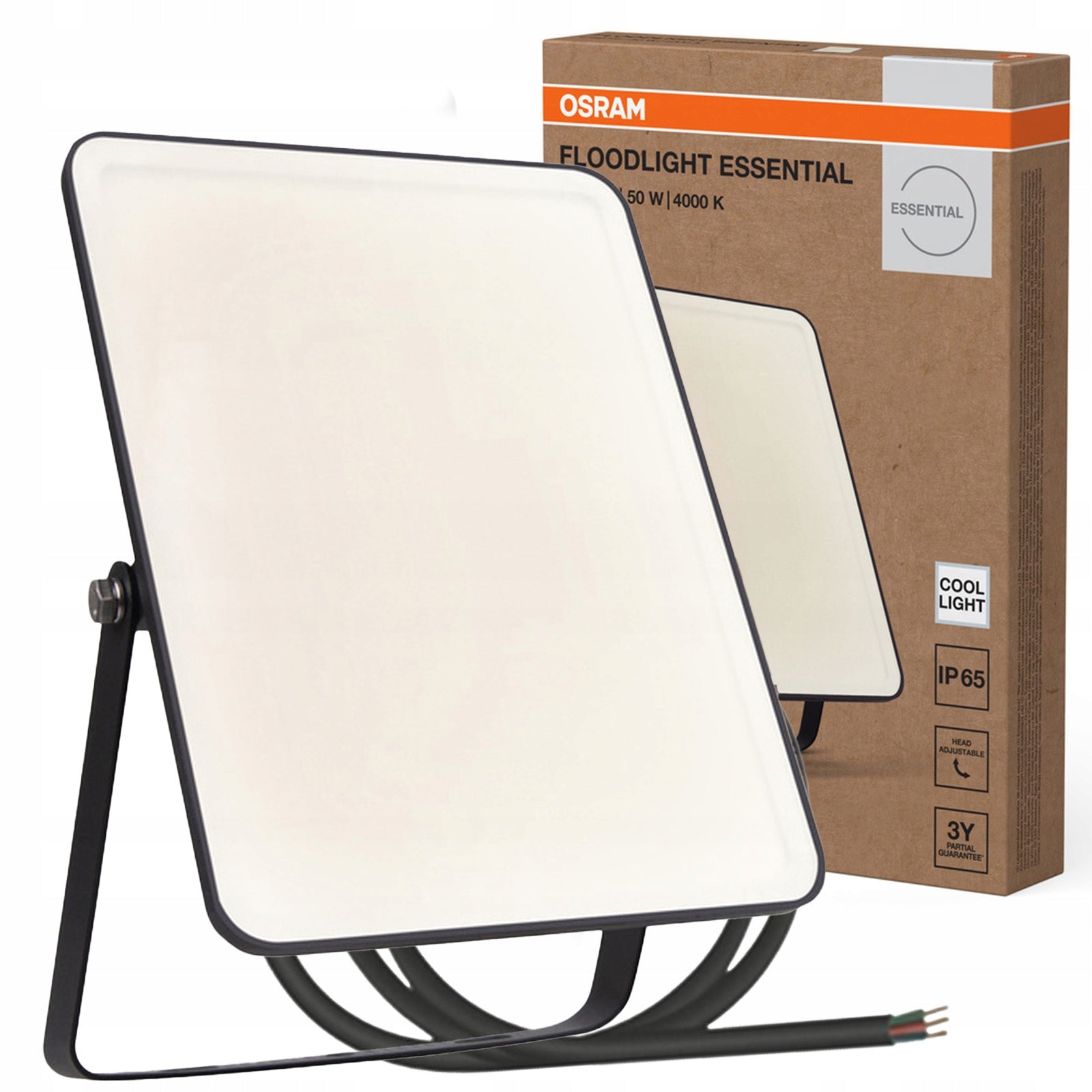 LED Floodlight Lamp Spotlight Halogen Outdoor 50W 4000K Black IP65