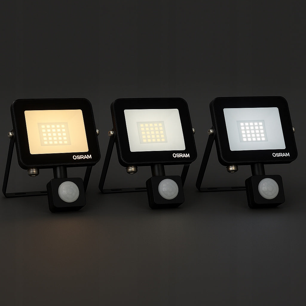 LED Floodlight with Halogen Sensor Headlight 20W 4000K 1800lm IP65 OSRAM Batteries included no