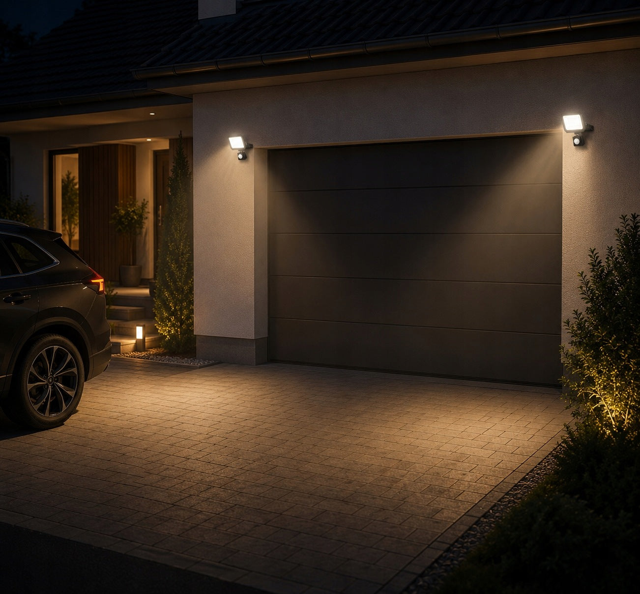 LED Floodlight with Sensor Halogen Headlight 10W 4000K 1100lm IP65 Detector Manufacturer code Naświetlacz LED z Czujnikiem 10W Titanium