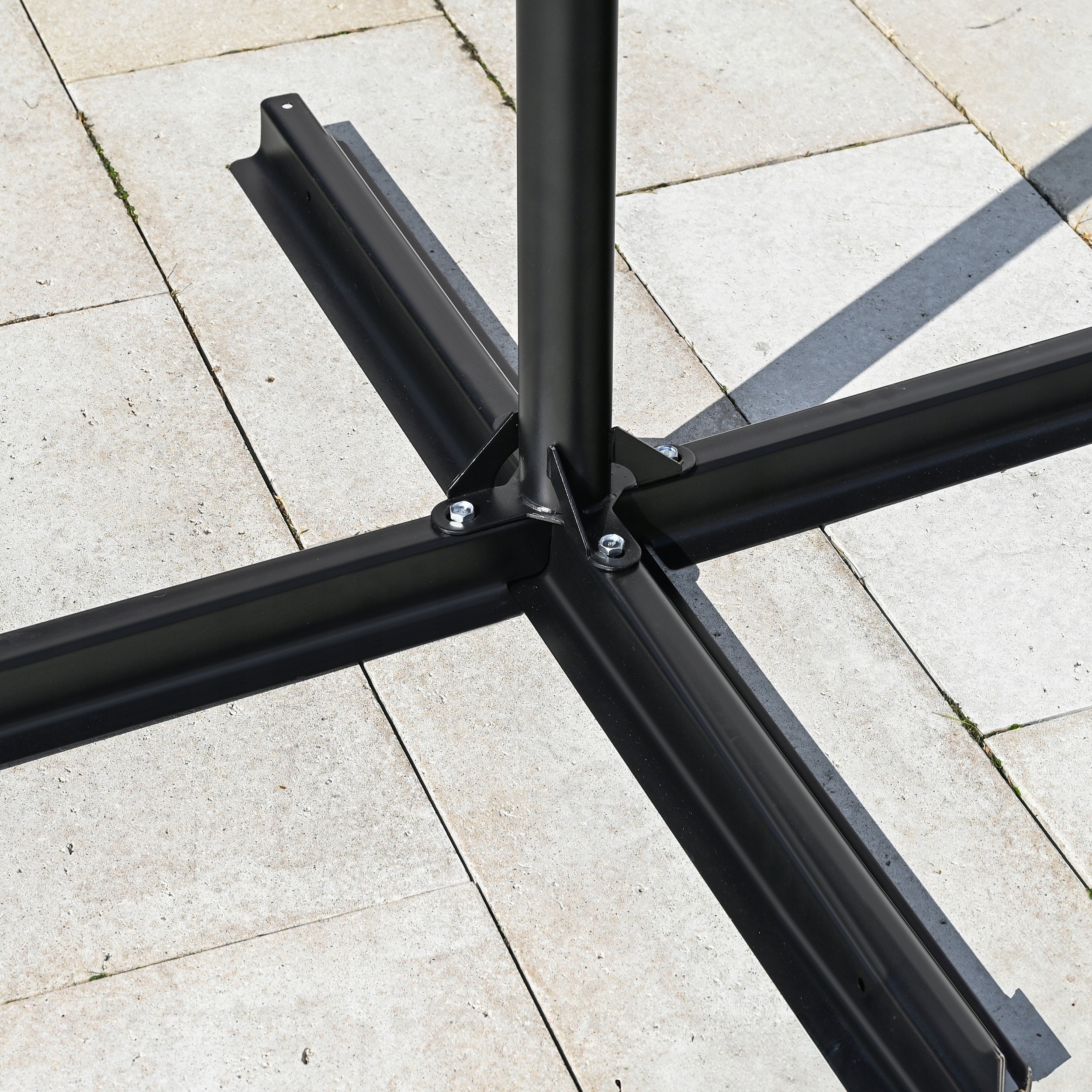 LED GARDEN UMBRELLA LARGE FOLDING SOLID WITH BOOM SOLAR LIGHTS Diameter/width 350 cm