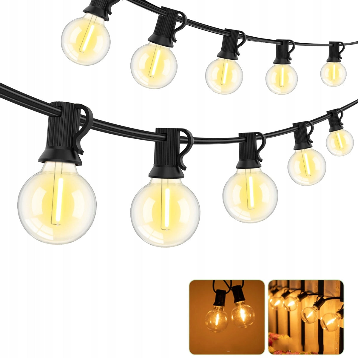 LED GARLAND LIGHT GARDEN LIGHTS 10M 13 BULBS WATERPROOF OUTDOOR