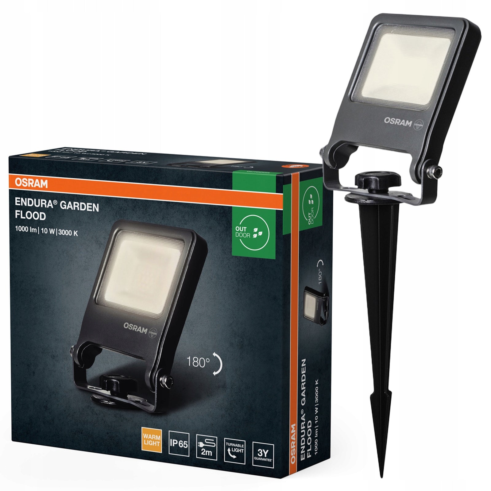 LED Garden Lamp Punched LED 10W 800lm 3000K Grey IP65 Endura Osram