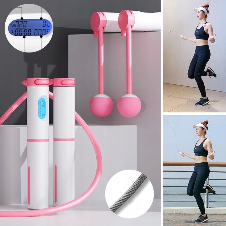 LED JUMP ROPE WITH COUNTER SPORTS PINK UNIVERSAL FOR GYM FOR HOME Packaging status original