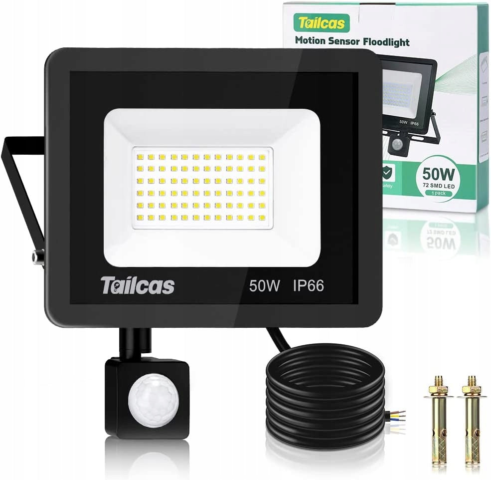 LED LAMP 50W HALOGEN LAMP HEADLIGHT WITH MOTION SENSOR IP66
