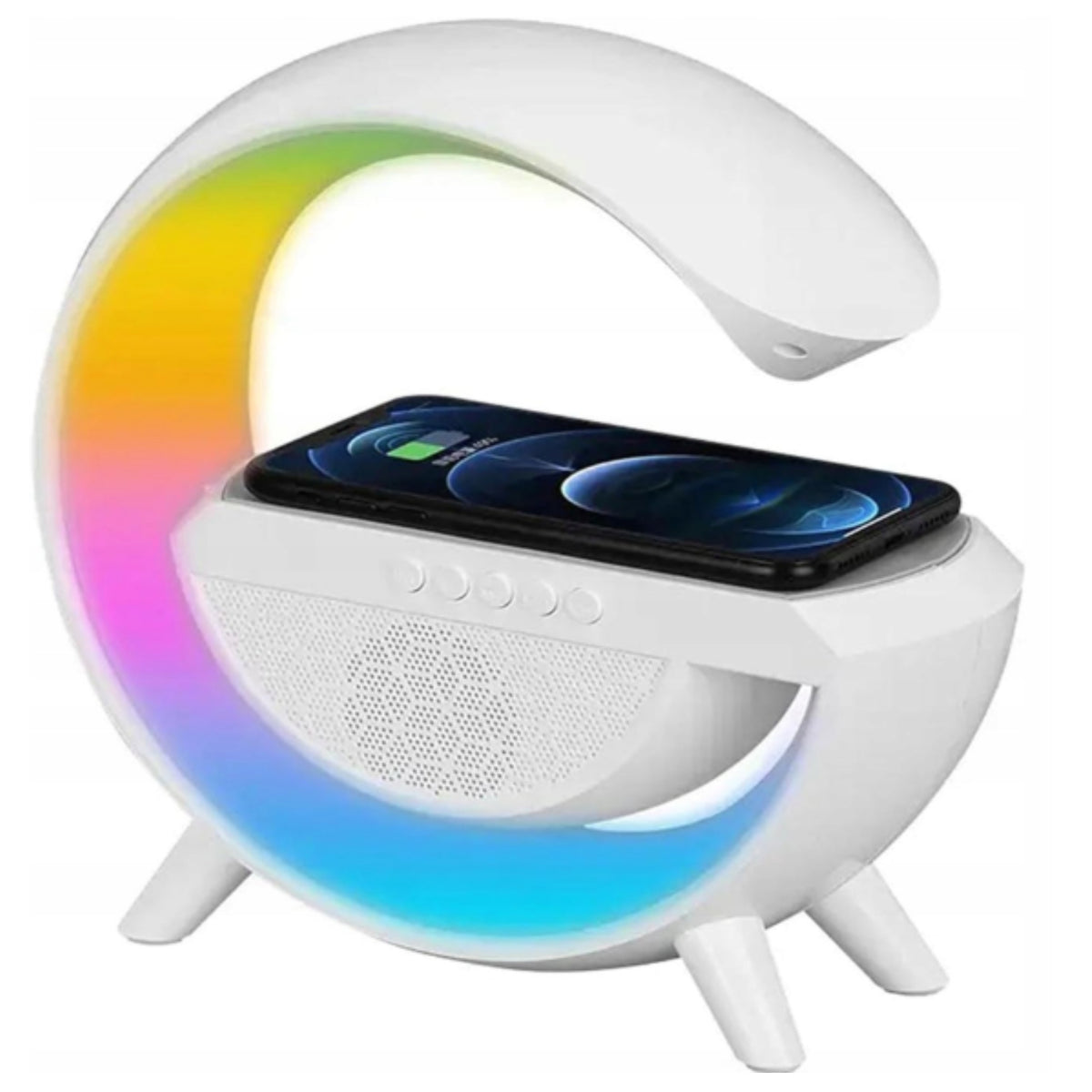 LED LAMP RGB INDUCTION CHARGER SPEAKER CLOCK RADIO ALARM CLOCK GAMING 15W