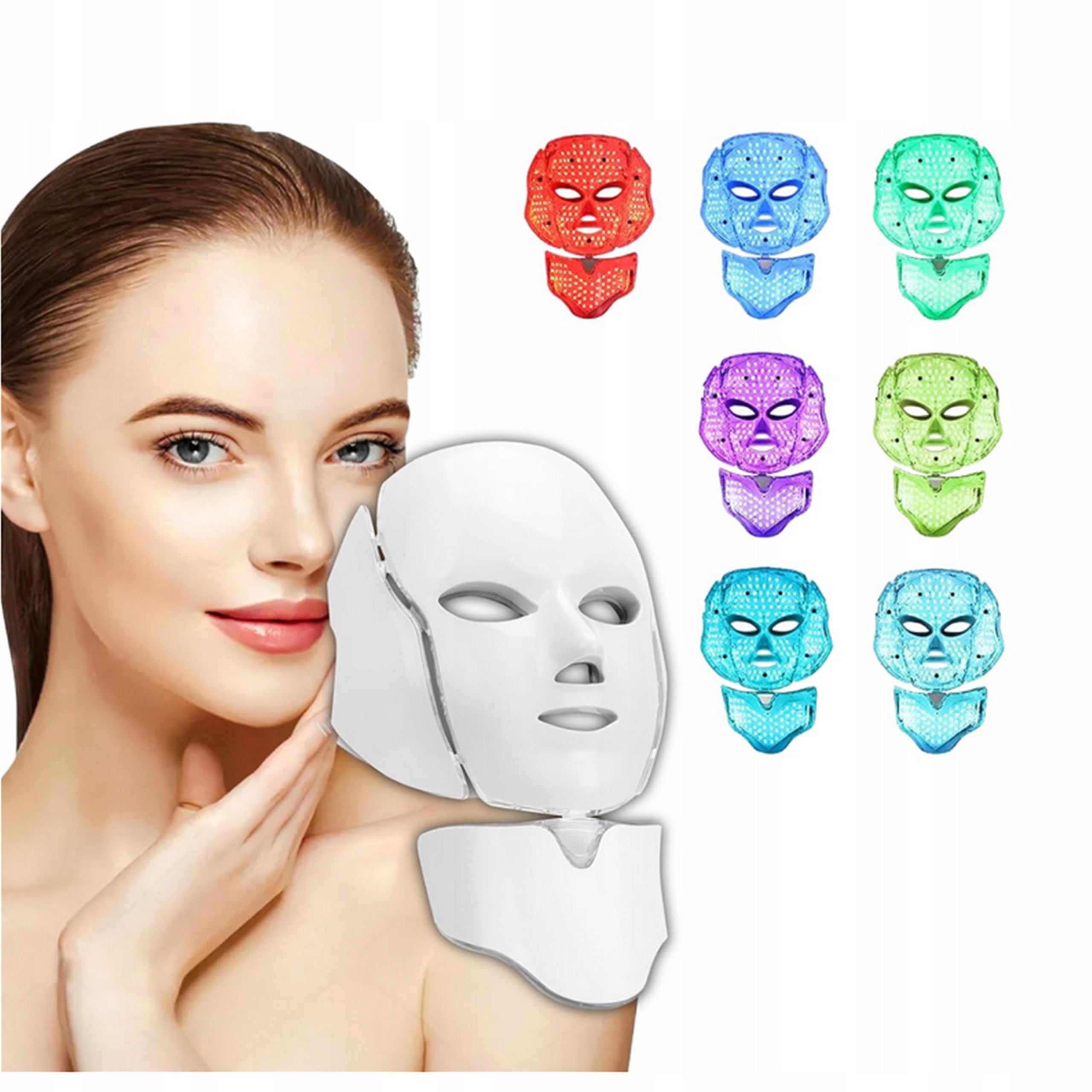 LED MASK 7 COLORS FOR FACE NECK AND NECKLINE SKIN LIFTING AND NUTRITION