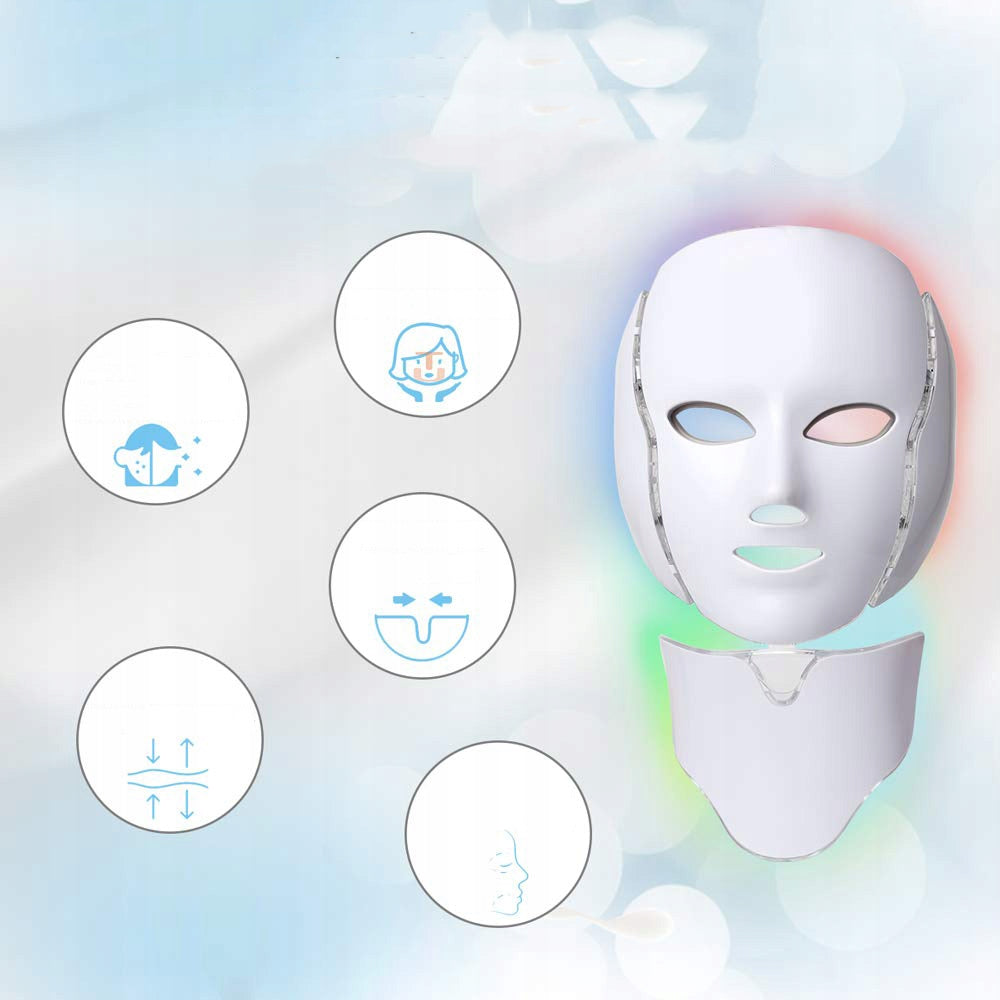 LED MASK 7 COLORS FOR NECK AND CHEST FACE BEAUTIFYING LIFTING Manufacturer code MASKA LED LIFTING
