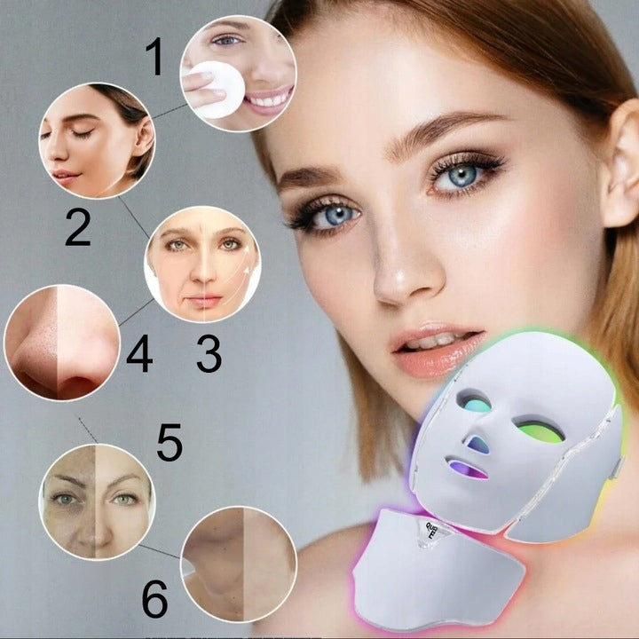 LED MASK 7 COLORS WEARING COMFORT HEALING LIGHT THERAPY FOR HOME
