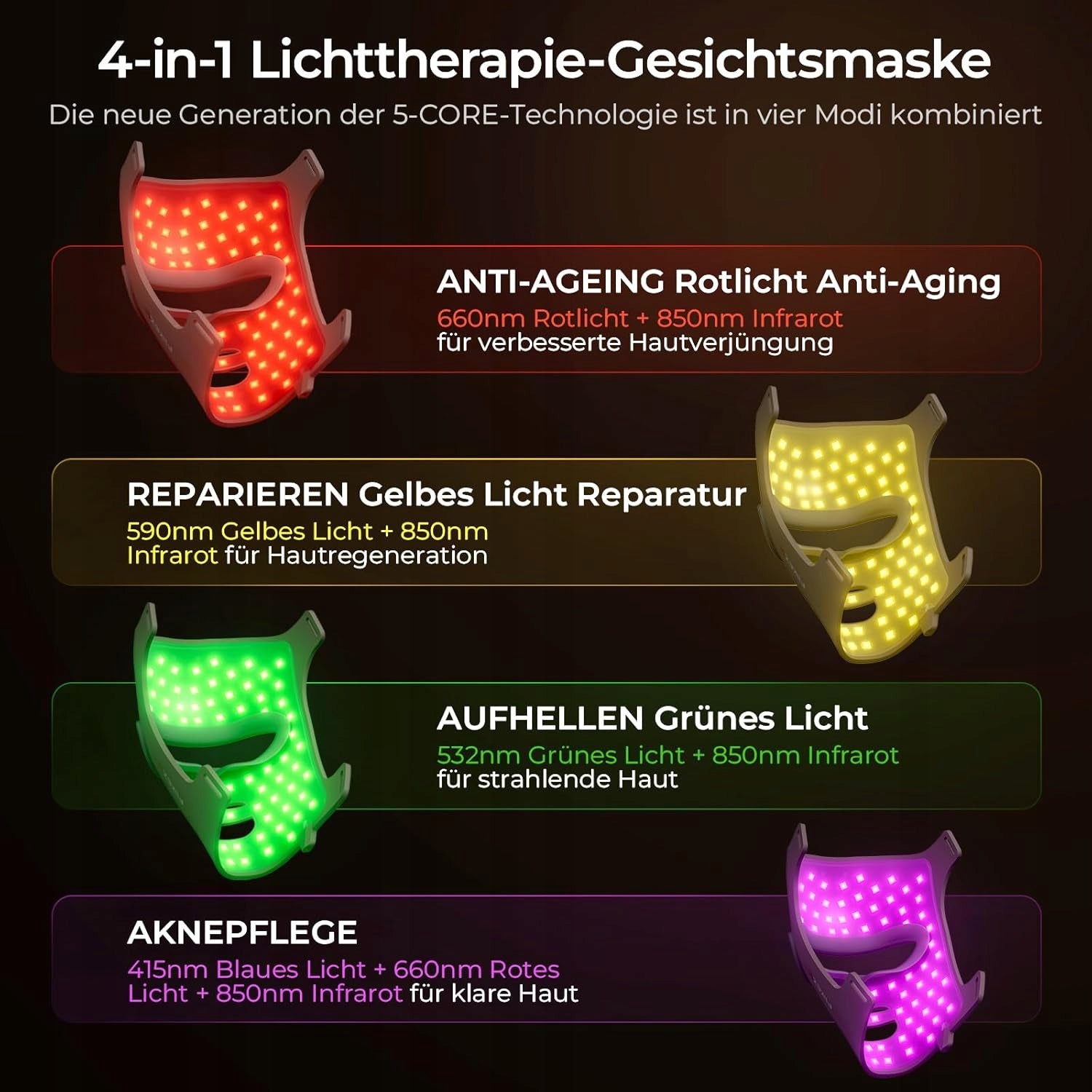 LED MASK FROM FLIKEZE ANTI-WRINKLE AND AGING 5 MODES Brand no brand