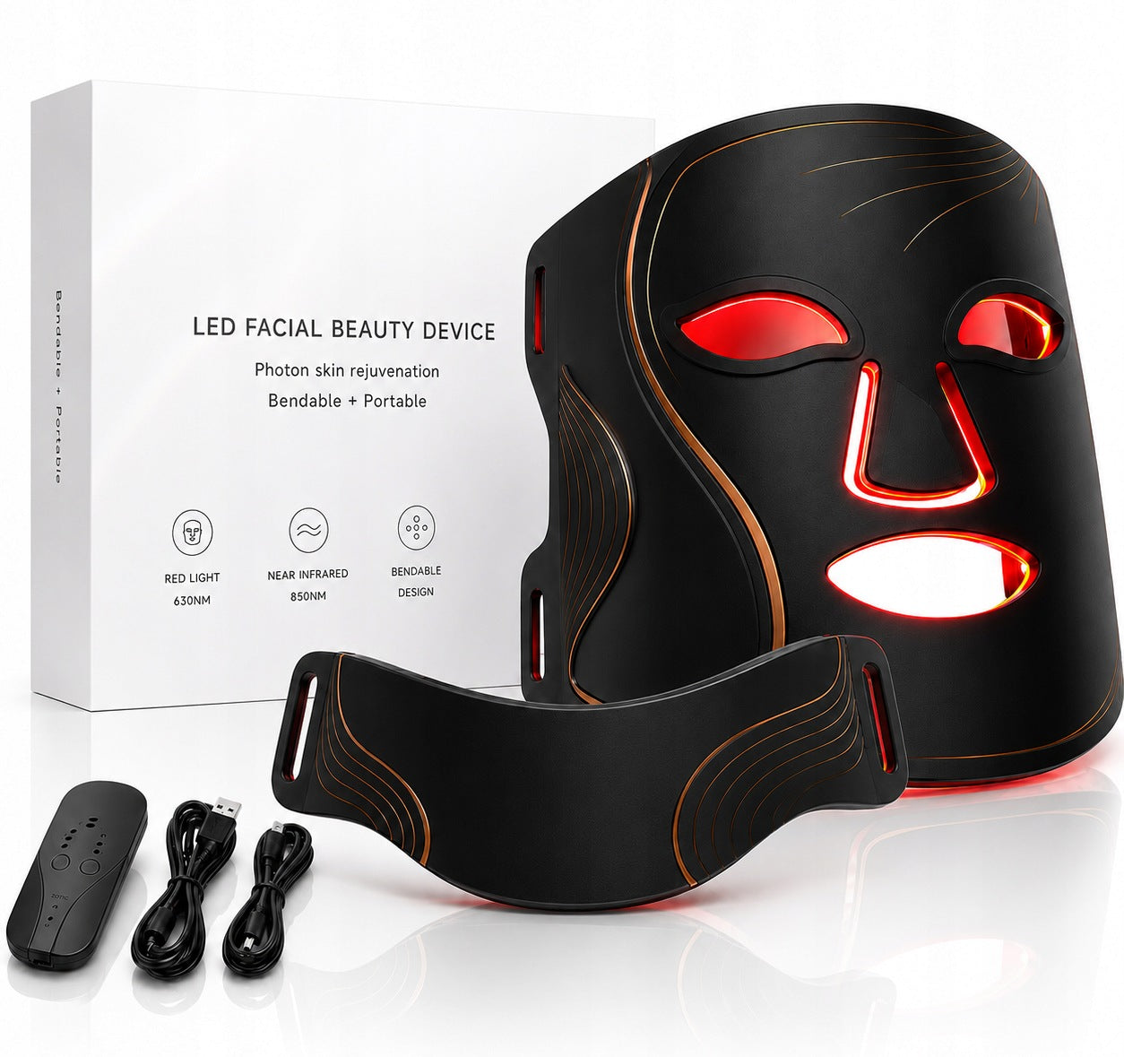 LED MASK INFRARED LIGHT THERAPY CARE REGENERATION FACE NECK