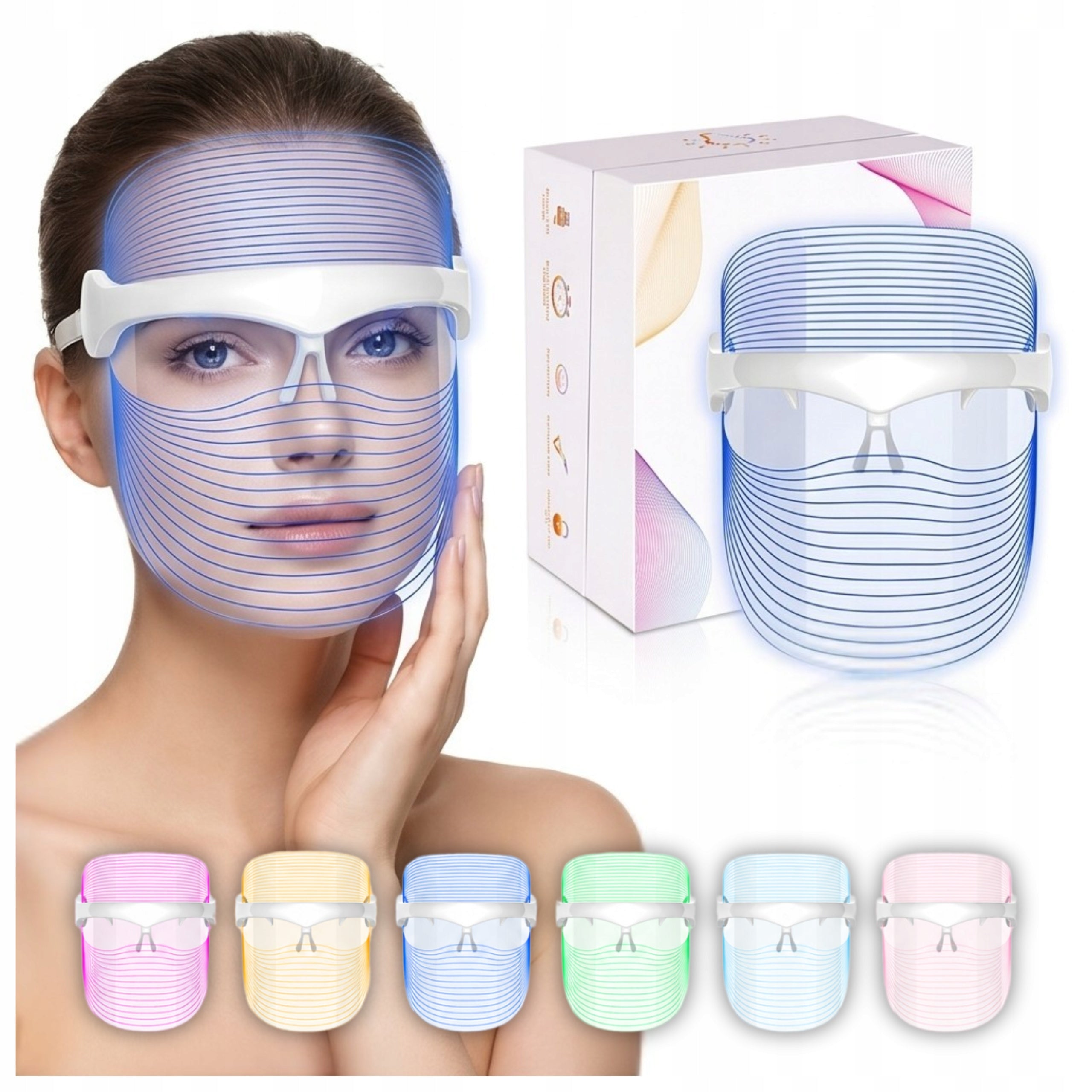 LED MASK WITH RED LIGHT TO REDUCE THE VISIBILITY OF WRINKLES