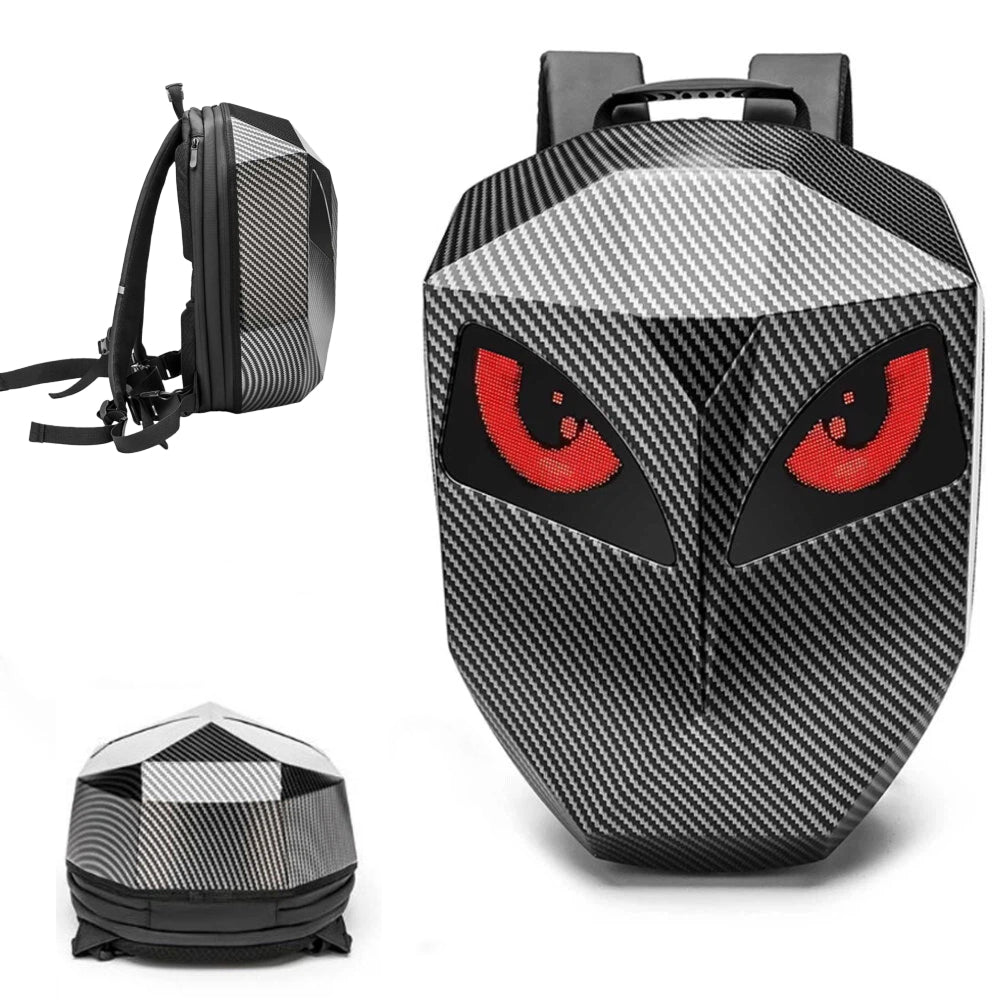LED MOTORCYCLE BACKPACK, WATERPROOF, BLUETOOTH SCREEN EXTENSION