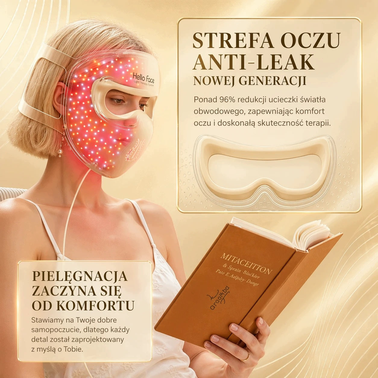 LED Mask 4D Hello Face Phototherapy Acne Wrinkles Medical device no