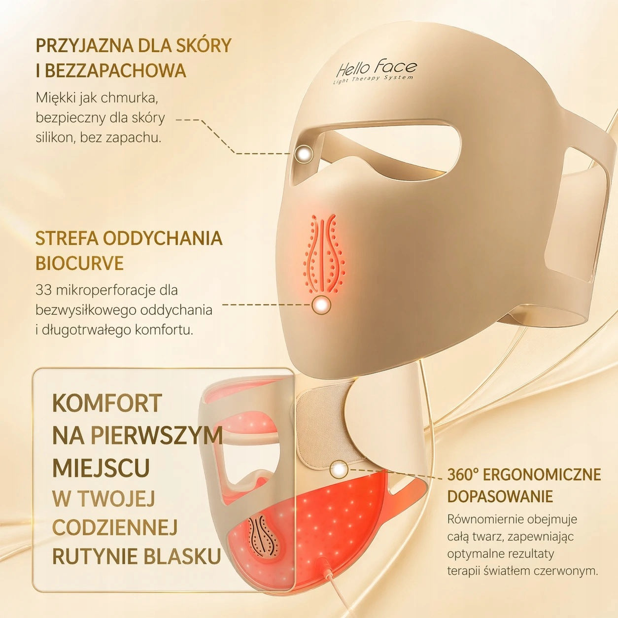 LED Mask 4D Hello Face Phototherapy Acne Wrinkles Packaging status original