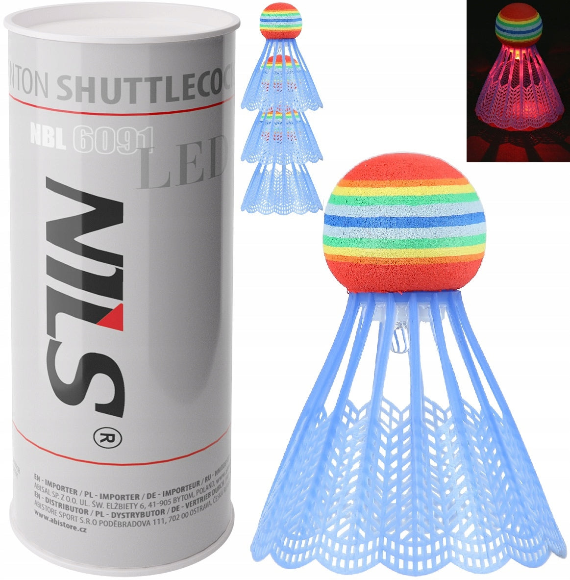 LED NYLON DARTS GLOWING FOR BADMINTON DART SET NILS 3 pcs