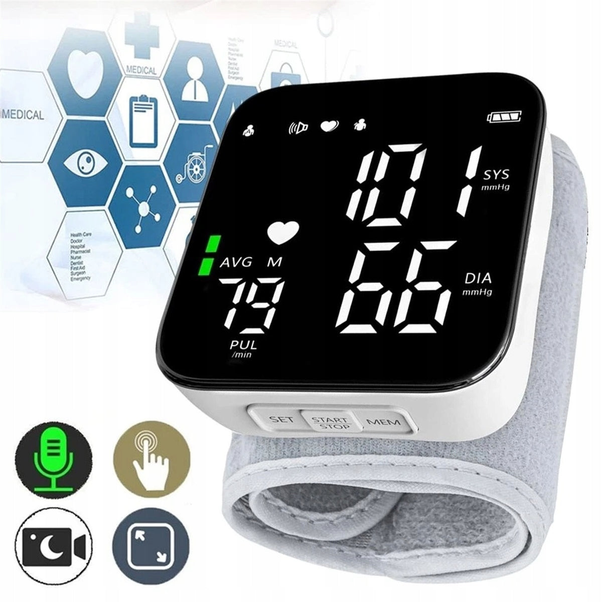 LED PRESSURE MONITOR WITH SINGLE-KEY OPERATION AND AUTOMATIC SHUTDOWN