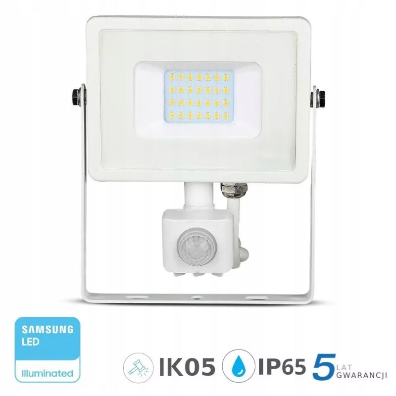 LED Projector V-TAC 20W SAMSUNG CHIP Motion Sensor Cut-OFF Function White VT