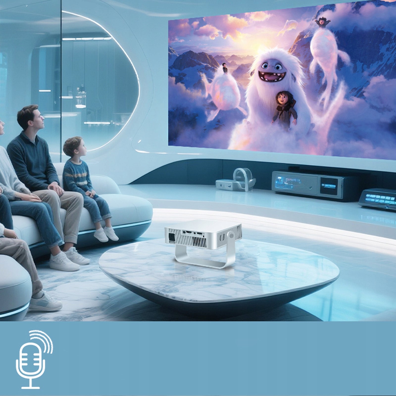 LED Projector X3 Blossom Android Rotating 4K Mini Speaker White Manufacturer code 9331193860234