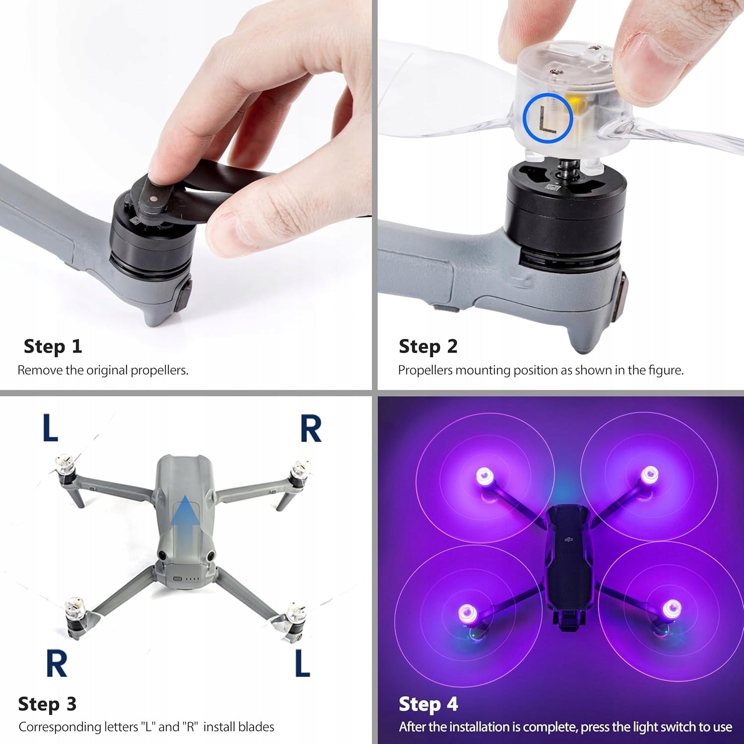 LED Propellers for DJI Air 3S Air 3 Quiet Glowing Night 4pcs STARTRC Brand STARTRC
