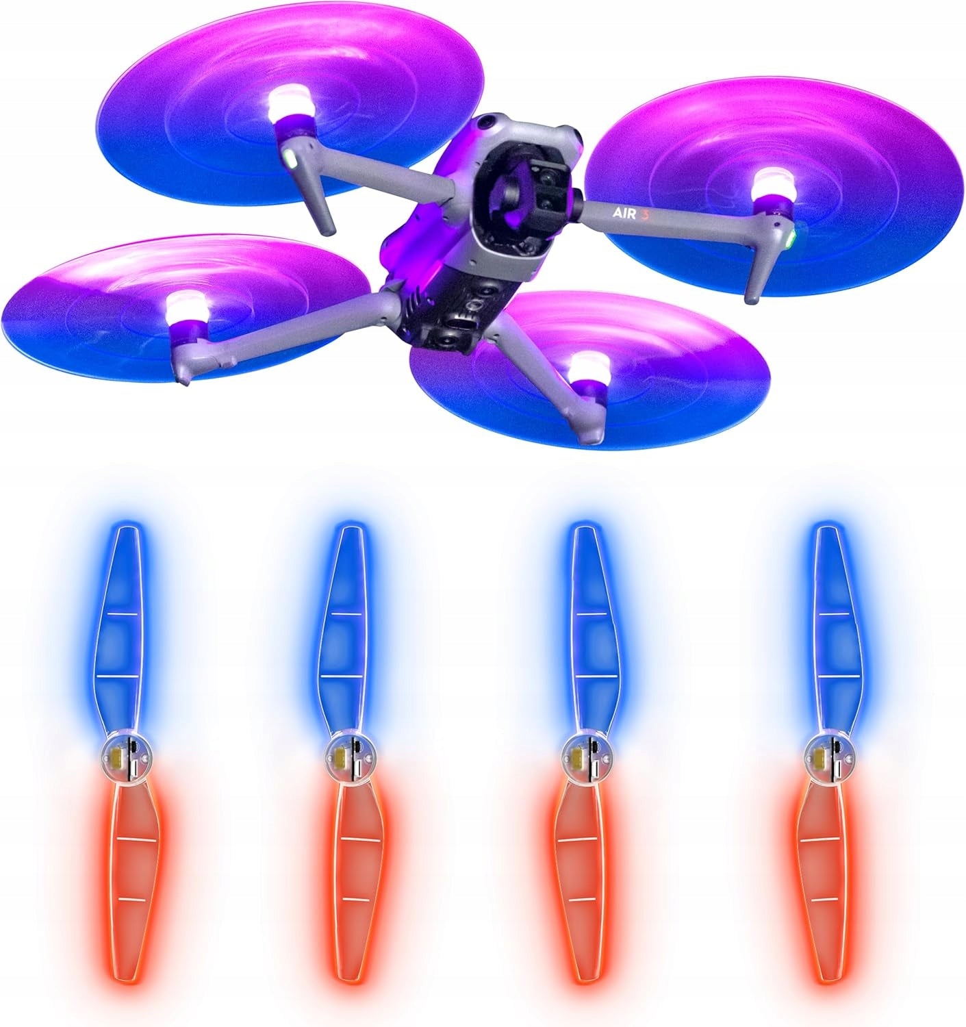 LED Propellers for DJI Air 3S Air 3 Quiet Glowing Night 4pcs STARTRC