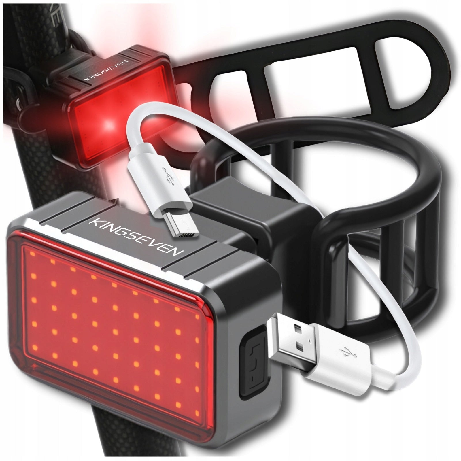 LED REAR BIKE LIGHT 60lm 3 MODES USB FLASHLIGHT WATERPROOF RECHARGEABLE