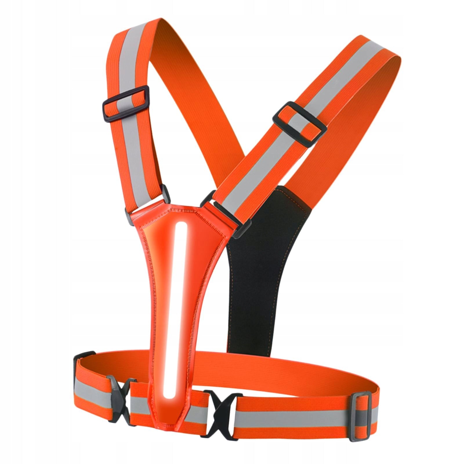 LED Reflective Vest Adjustable Rechargeable 3 Modes Protector Orange