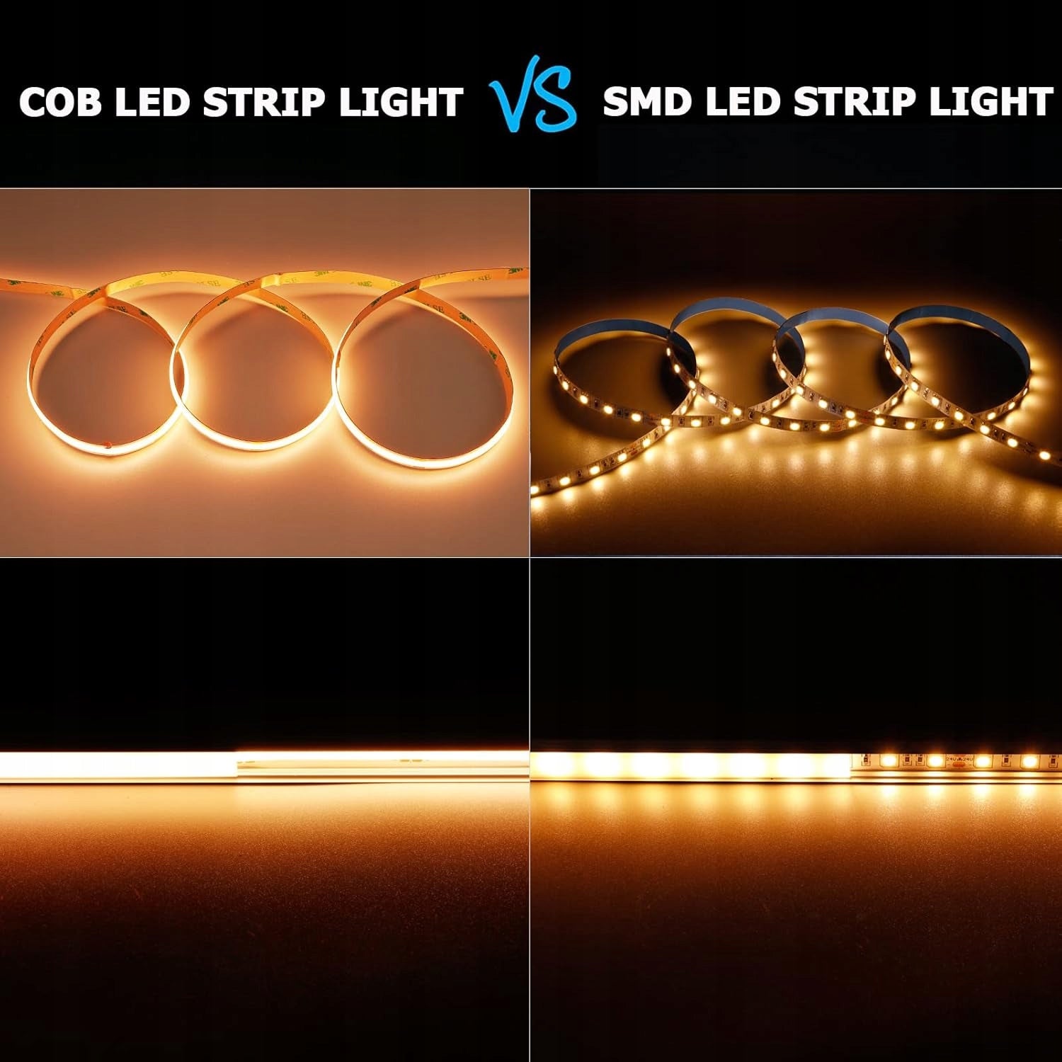 LED STRIP COB 24V 5M WARM WHITE 3000K 480LED/M IP20 FLEXIBLE Packaging status original
