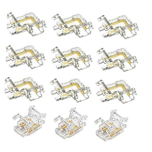 LED STRIP CONNECTOR 8MM COB ANGLE SET WITHOUT SOLDERING FOR KITCHEN steel