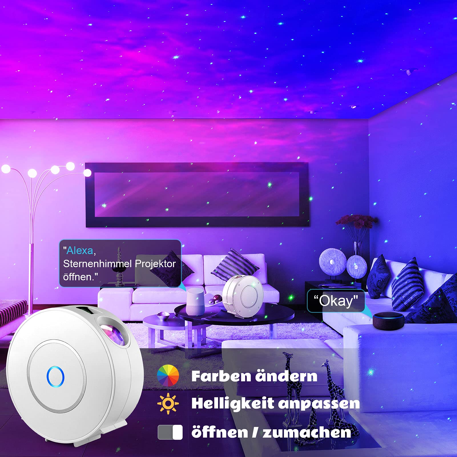 LED Star Projector RGB Smart Night Light Laser 3D Remote Control WIFI +FREEBIE Manufacturer code OSUSI7YTPP
