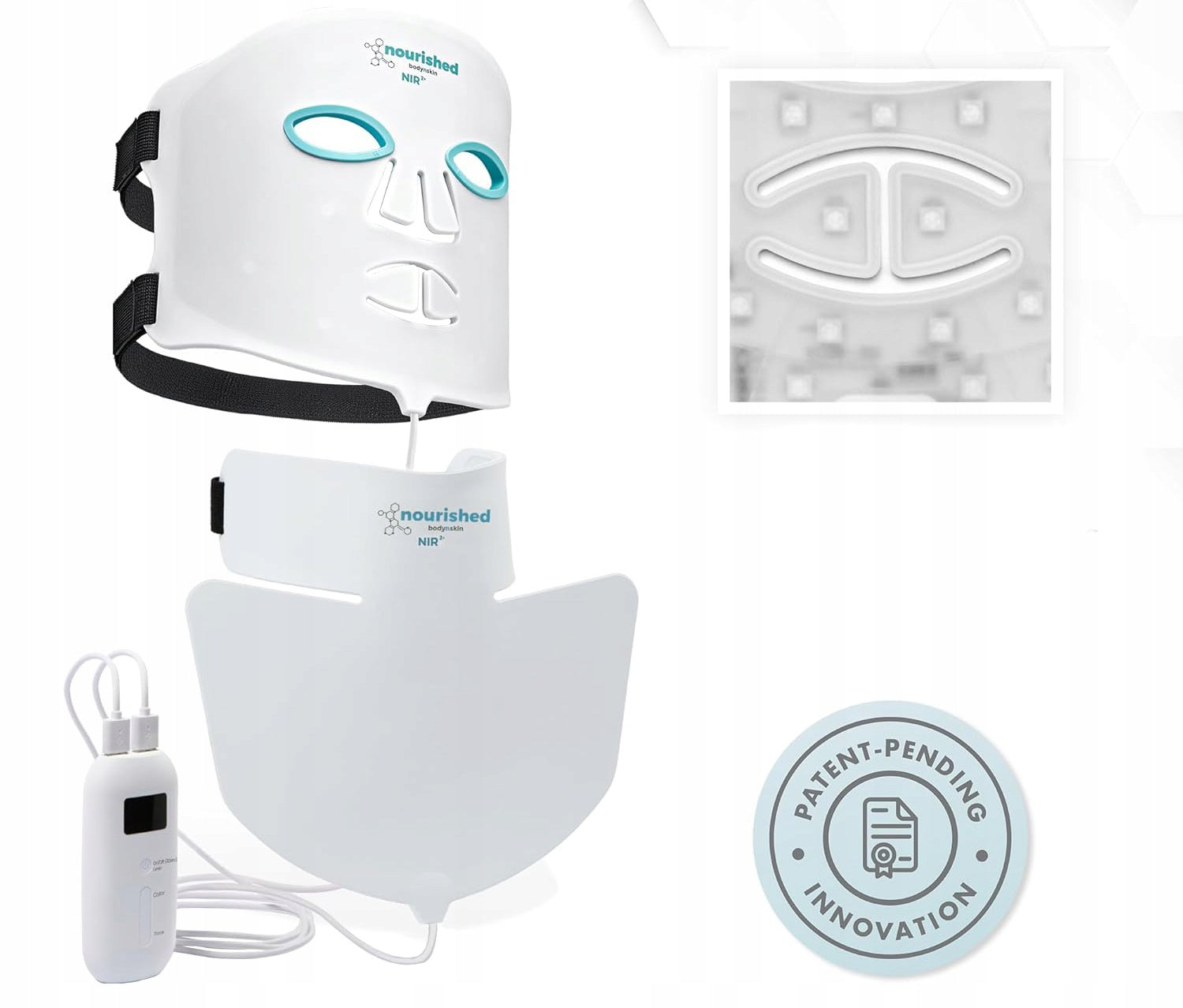 LED face and neck mask light therapy red blue anti-aging Brand no brand