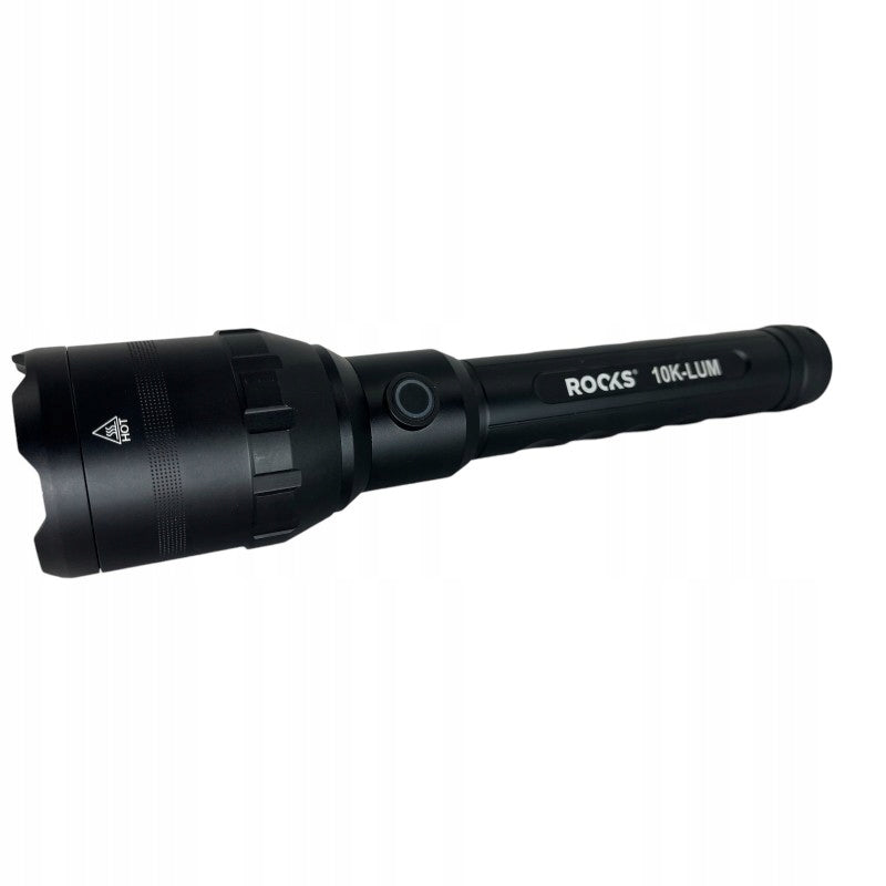 LED flashlight alu-power-strong 10 000 lum, zoom, li 4000 mah ROOKS OK-03.3031 Brand Rooks