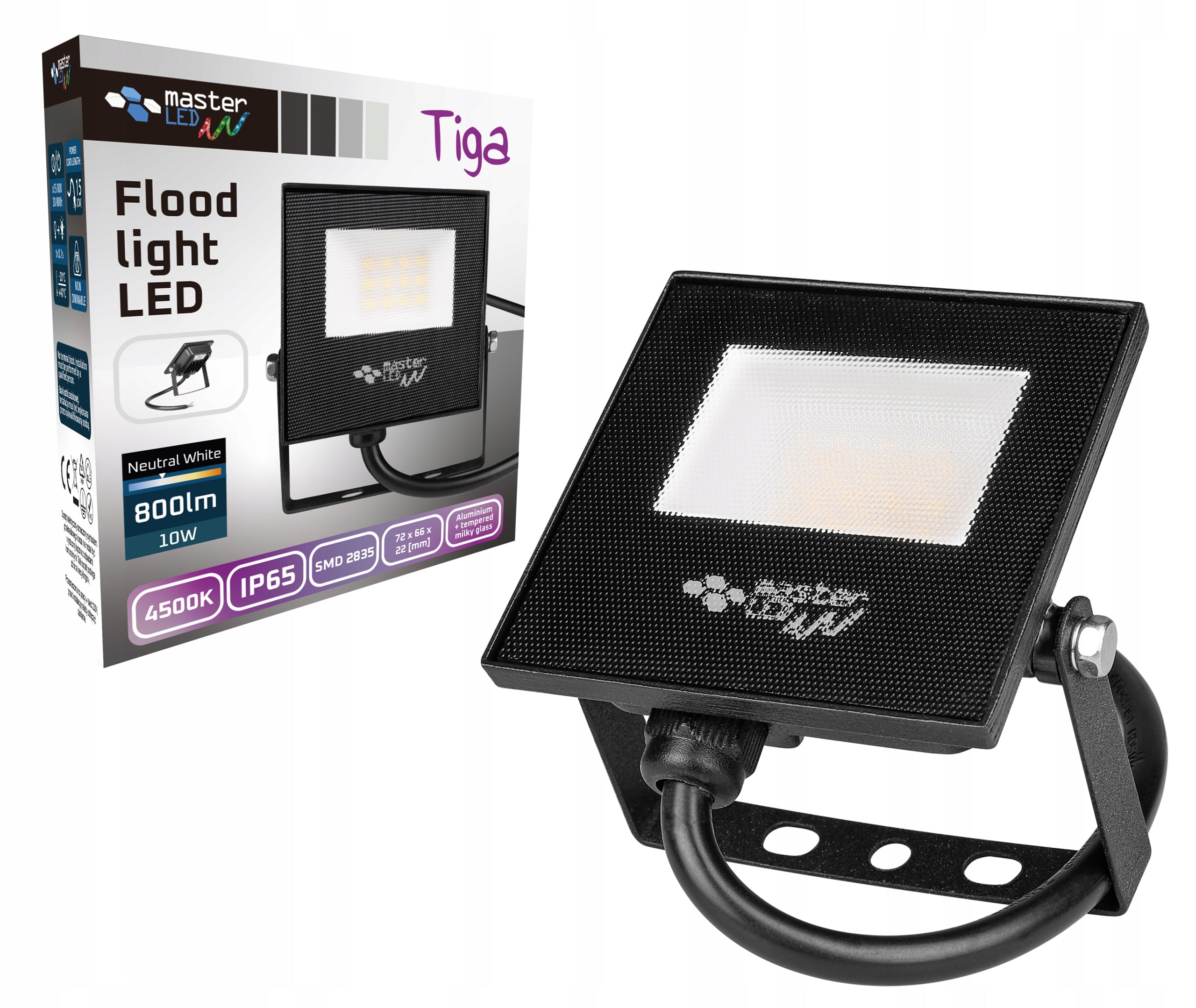 LED floodlight Masterled 10 W white 4500 K IP65 Manufacturer code 1456