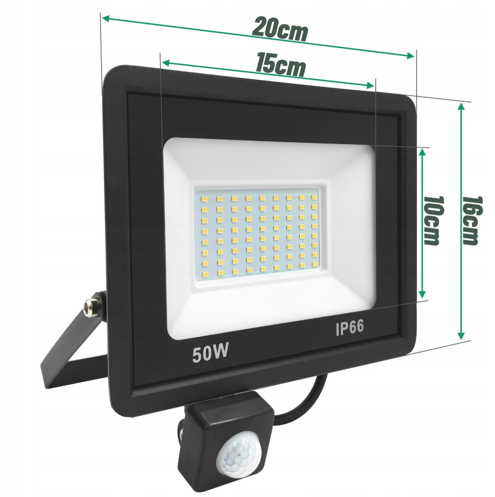 LED floodlight SLIM 50W halogen with MOTION AND dusk SENSOR reflector Manufacturer code Focus301040H