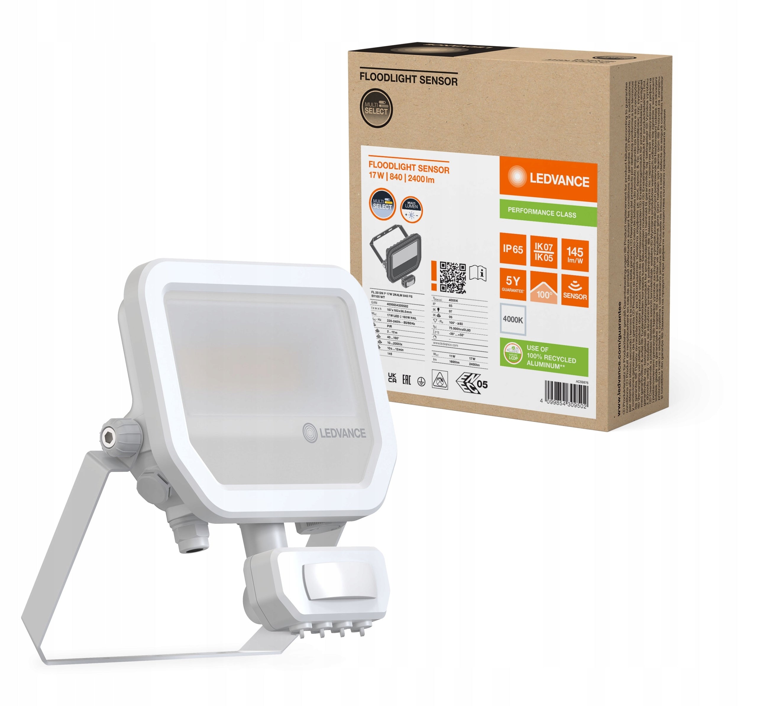 LED floodlight with sensor 11W/17W b.neutral 4000K 1600/2400lm FLOODLIG Brand Ledvance