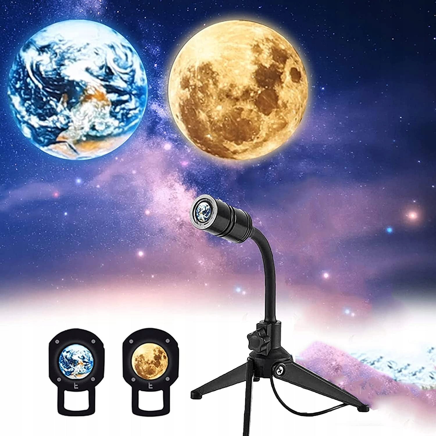 LED lamp moon earth wind projector,