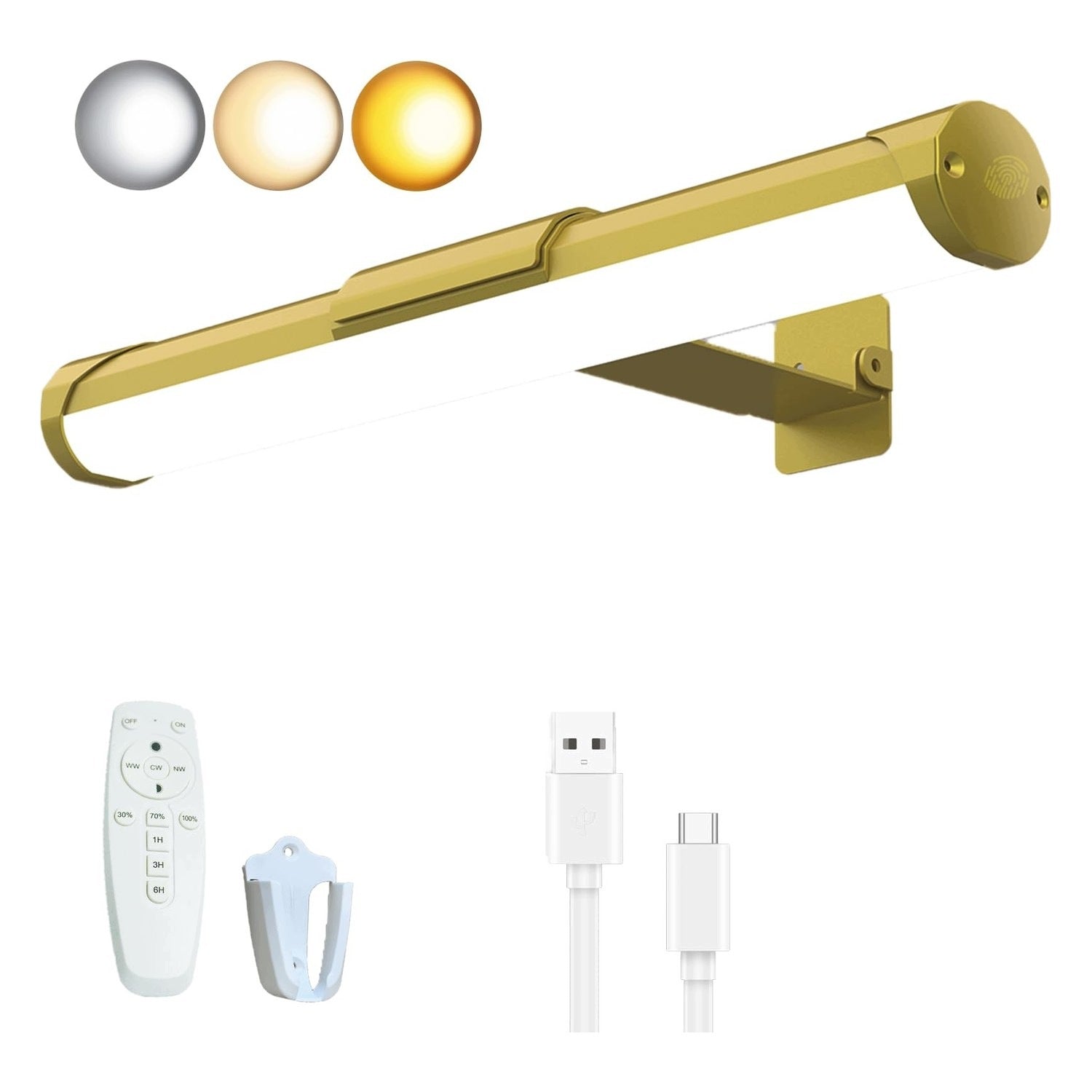 LED light - dimmable - with remote control and timer - 13,78 inch