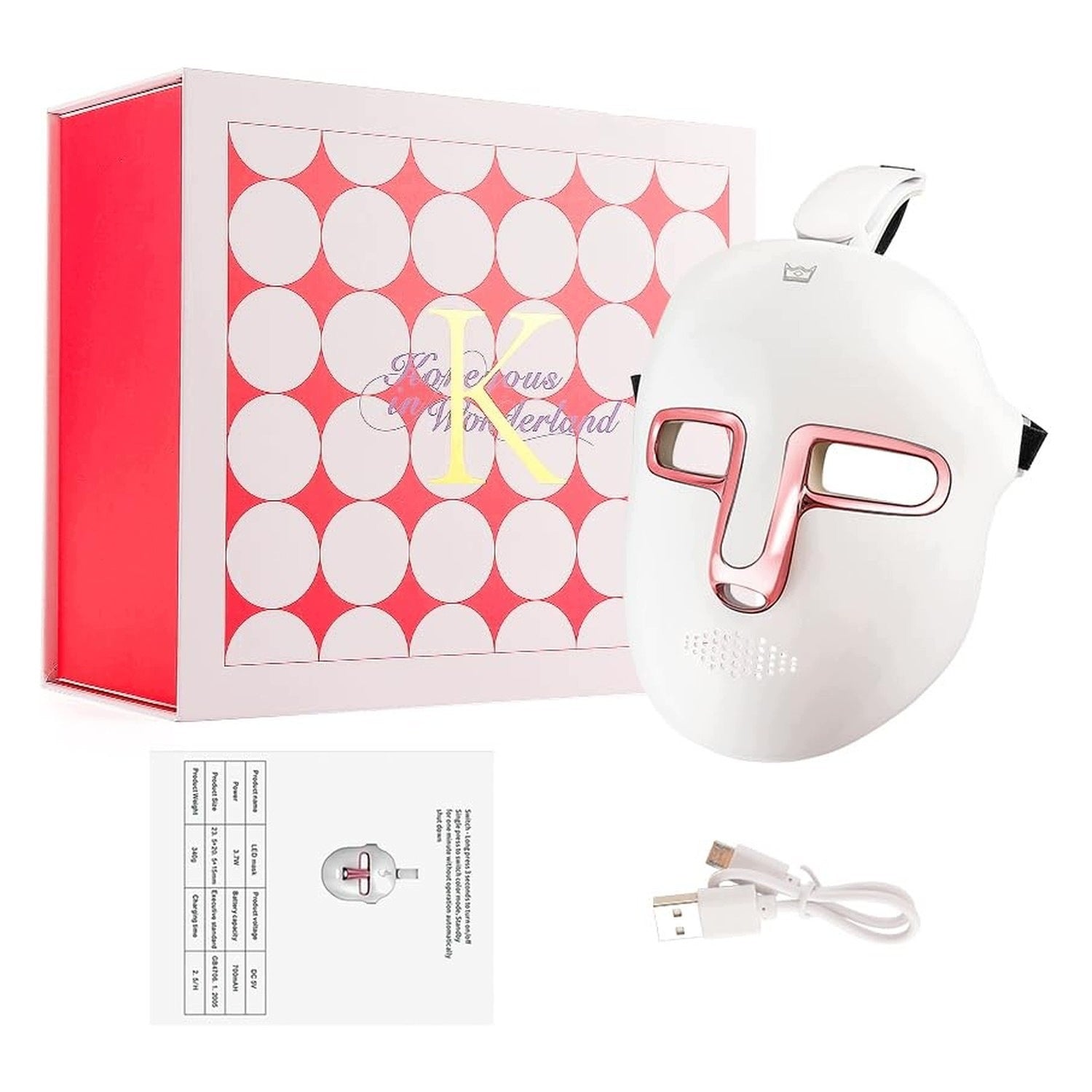LED mask for light therapy - 7 colors - for face care
