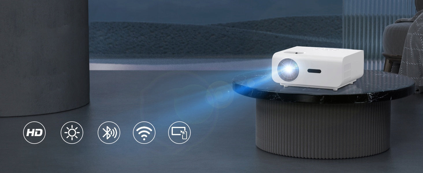 LED projector Hopvision F2 1080P, 4K, 5G+2,4G WIFI, BLUETOOTH, DIGITAL ZOOM Manufacturer code HOTY001