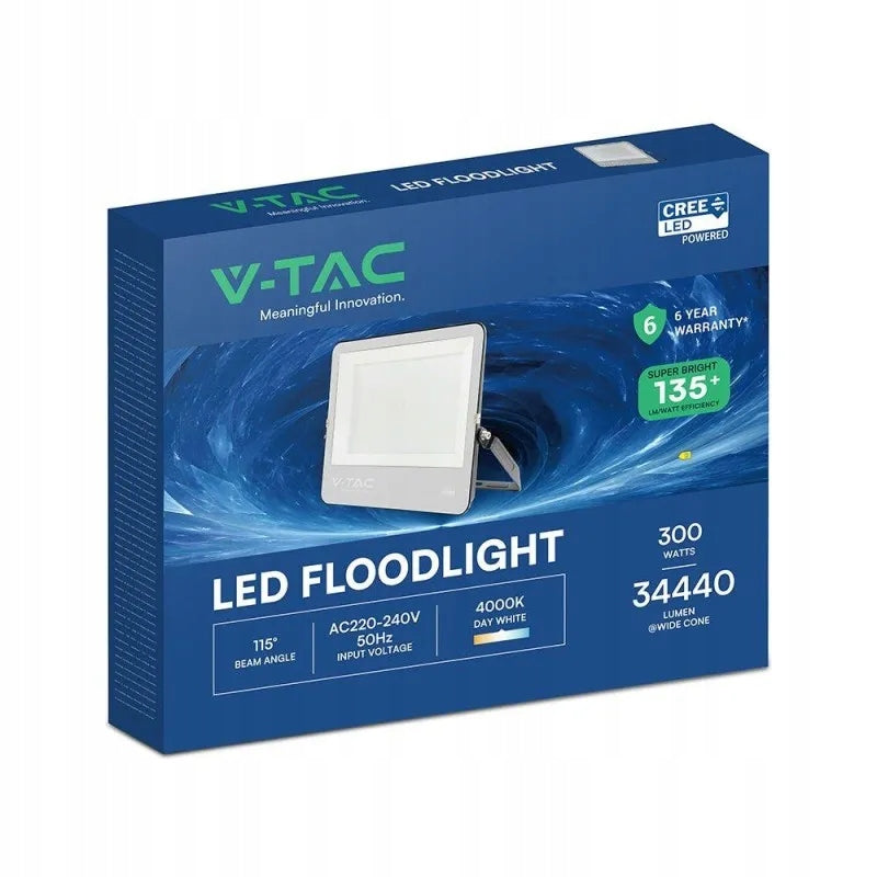 LED projector V-TAC CREE CHIP 300W 135lm/W black housing cable 1m IP65 V Brand V-TAC
