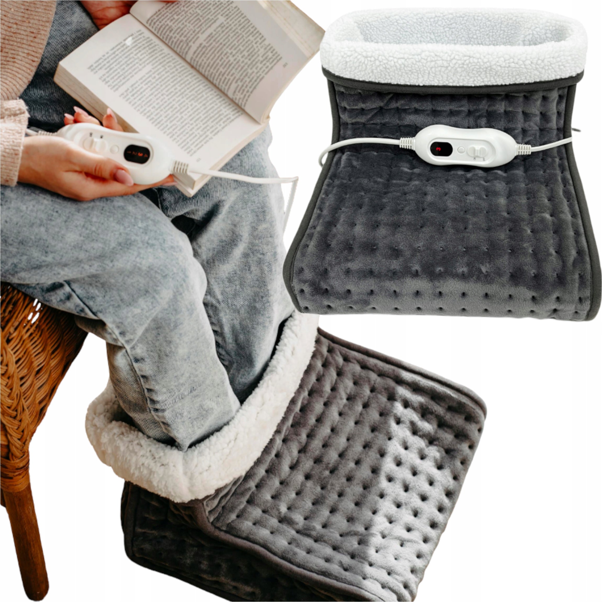 LEG WARMER FLEECE HEATED SHOES WITH REMOTE CONTROL AND ADJUSTABLE SOFT XL
