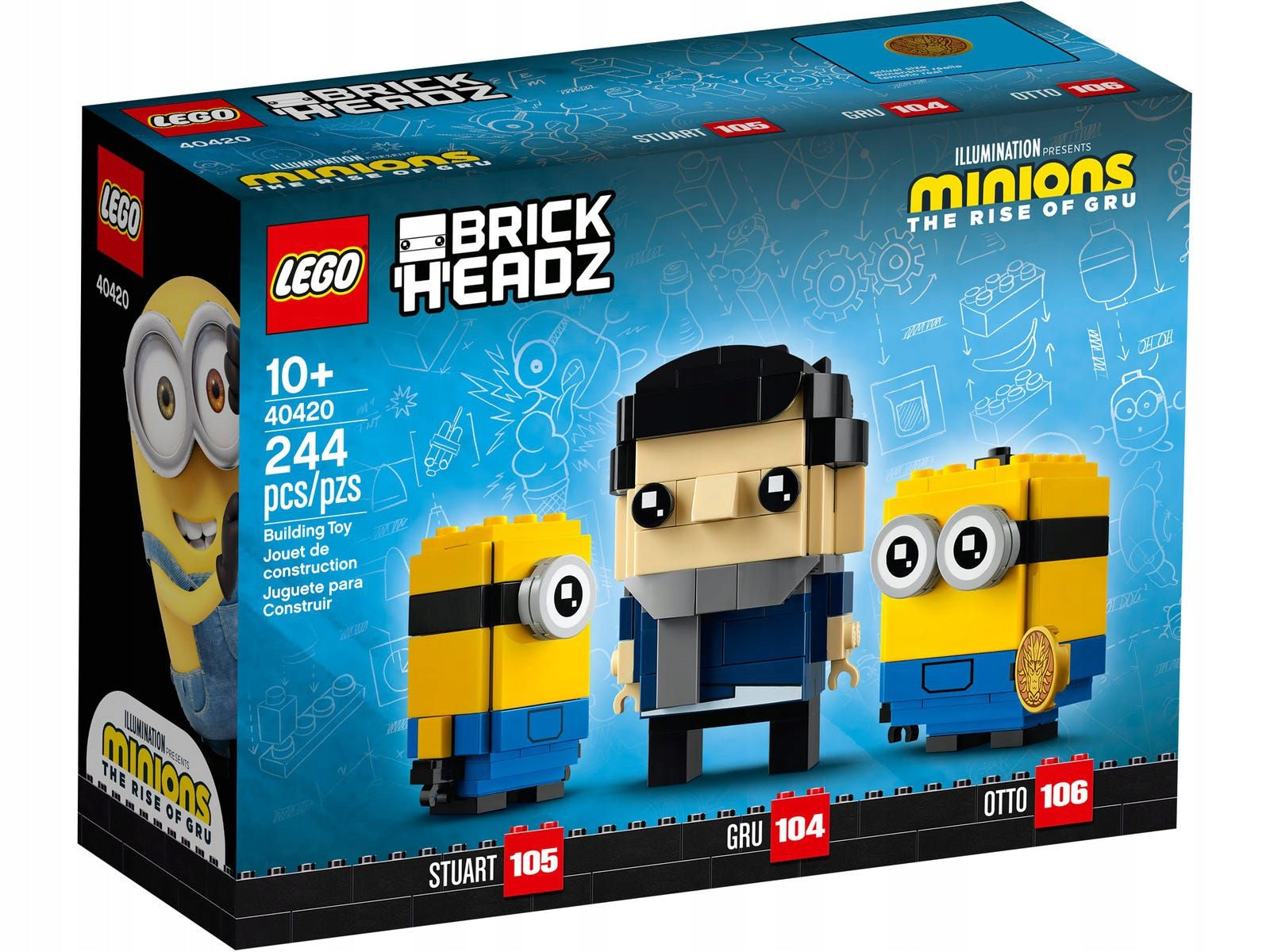 LEGO Brickheadz Minions 40420 Gru, Stuart a Otto Product number 40420