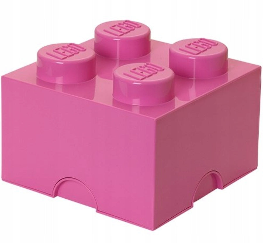 LEGO CONTAINER BLOCK 4 CONTAINER 2x2 BRICK 25 CM BOX SORTER PINK