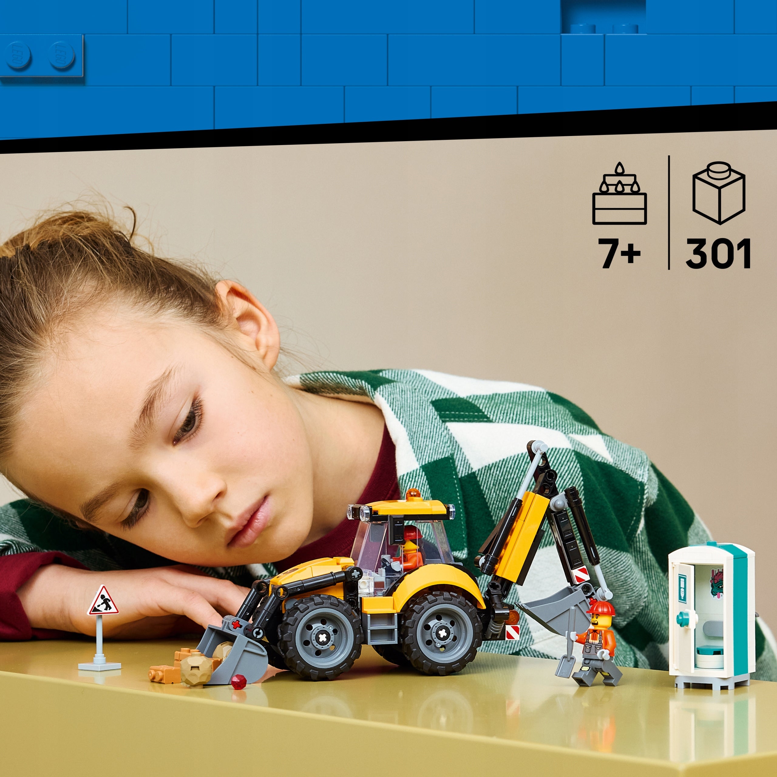 LEGO City Yellow backhoe loader 60480 Brand LEGO