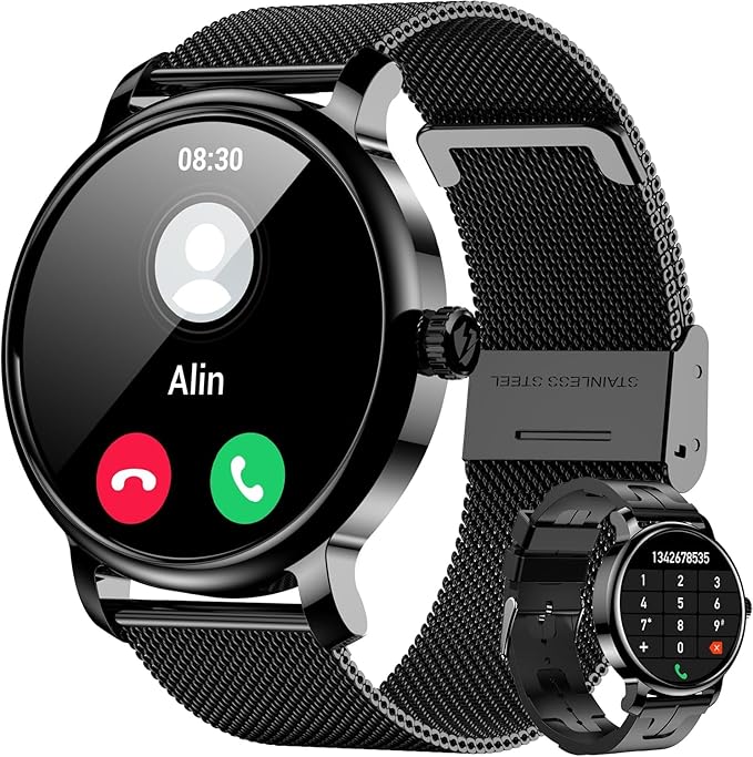 LEMFO Men's Smartwatch with Phone Function, 1,43" AMOLED HD