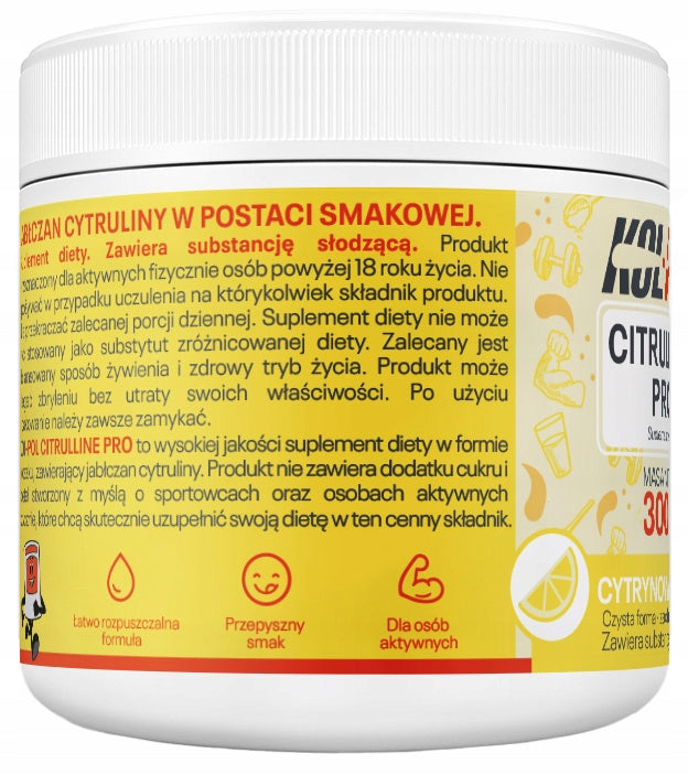 LEMON CITRULLINE 300g Citrulline Malate Citrulline Pro+ quality Kol-Pol EAN (GTIN) 5904041072536
